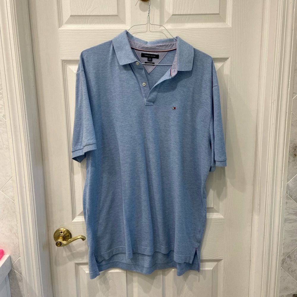Light Blue Tommy Hilfiger Collared Shirt